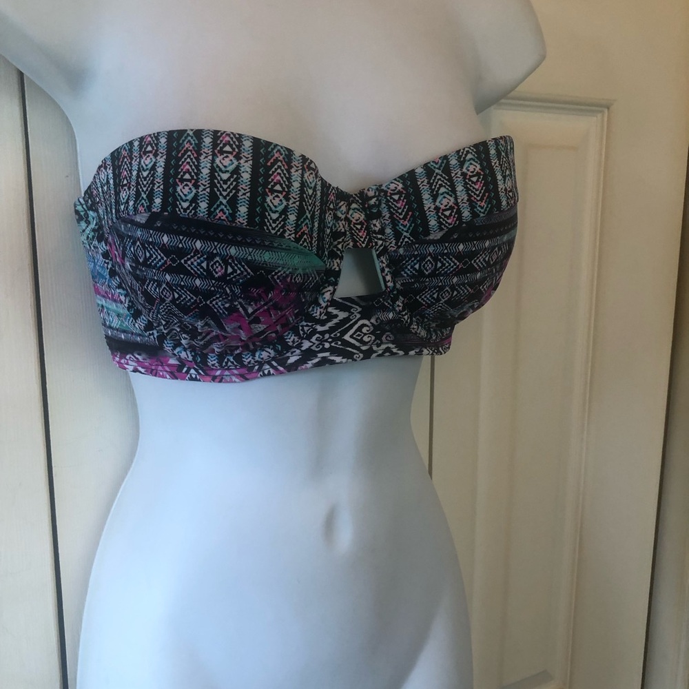 Strapless Multicolor Bandeau Bikini Top